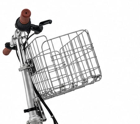 Folding wire basket on the handlebar post