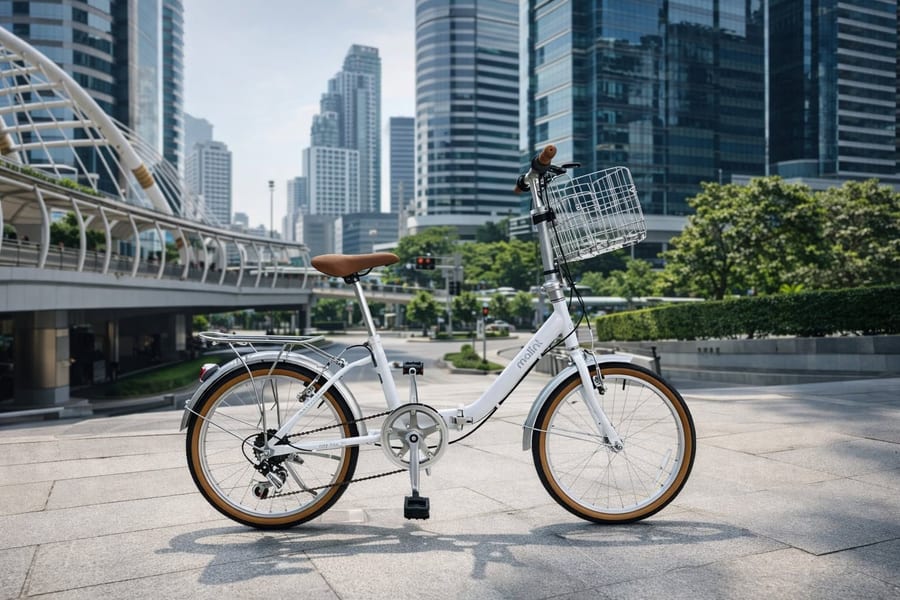 City Flex in white, parked beside a Bangkok skywalk