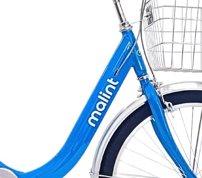 Step-through frame in blue with the malint decal