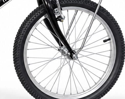 Front wheel, fork and caliper brake