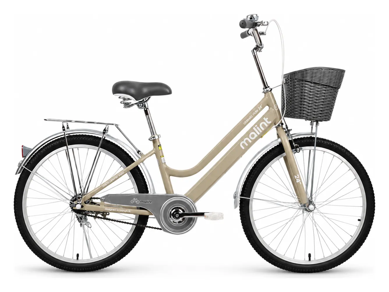 Reference photograph of the khaki Malint Classic Ride 24 inch city bicycle