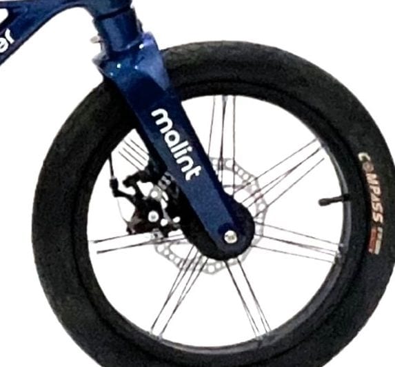 Cast front wheel, fork and disc rotor