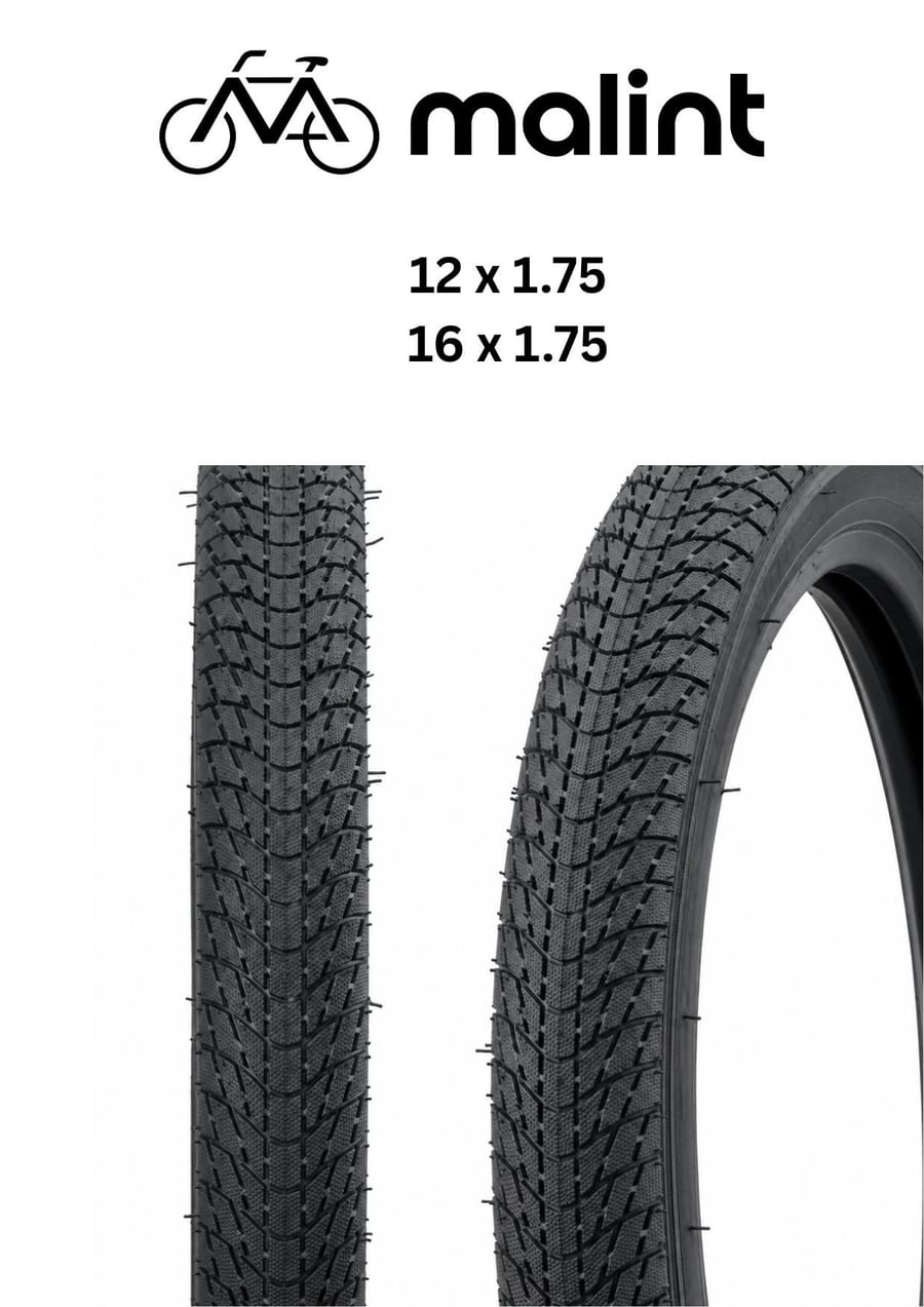 Children's tyre size sheet: 12 and 16 x 1.75
