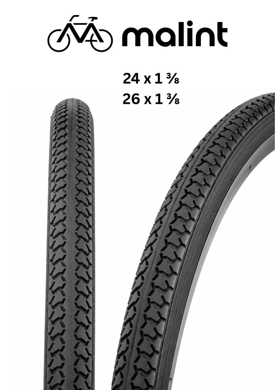 Road tyre size sheet: 24 and 26 x 1 3/8