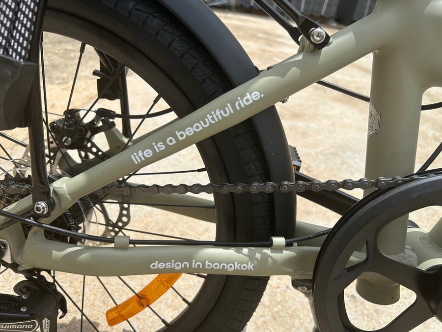 life is a beautiful ride. lettering on the seat stay