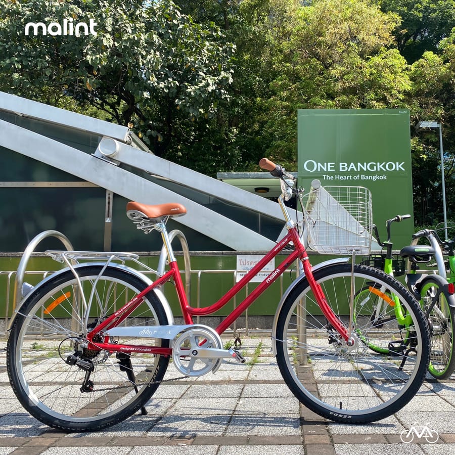Urban Ride in red, parked outside One Bangkok